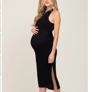Black Cross Back Midi Dress